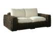 Sofá 2 Plazas Rattan Negro Glaseado Cojín en Blanco Arcarna Sofá 2 Plazas Rattan Negro Glaseado Cojín en Blanco Arcarna