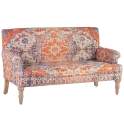 Sofa 2 Plazas Tapizado Naranja azul Crema Serie Derial Sofa 2 Plazas Tapizado Naranja azul Crema Serie Derial