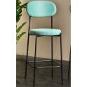 Taburete Bar Tapizado Turquesa Patas Metal Serie Maui Taburete Bar Tapizado Turquesa Patas Metal Serie Maui
