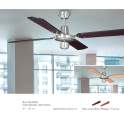 Ventilador Cromo Satinado  Palas Wengue Ventilador Cromo Satinado  Palas Wengue