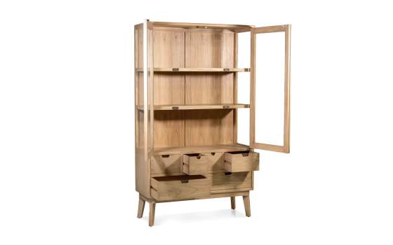 Vitrina Salon 6 Cajones 2 Puertas Acristaladas Nordico Scandi Vitrina Salon 6 Cajones 2 Puertas Acristaladas Nordico Scandi