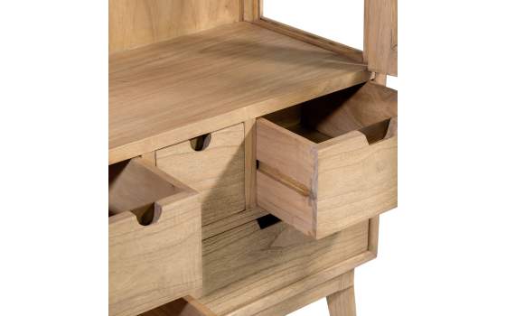 Vitrina Salon 6 Cajones 2 Puertas Acristaladas Nordico Scandi Vitrina Salon 6 Cajones 2 Puertas Acristaladas Nordico Scandi