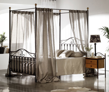 Cama dosel de forja, cama de princesa Cama dosel de forja estilo rustico actual para todos los colchones